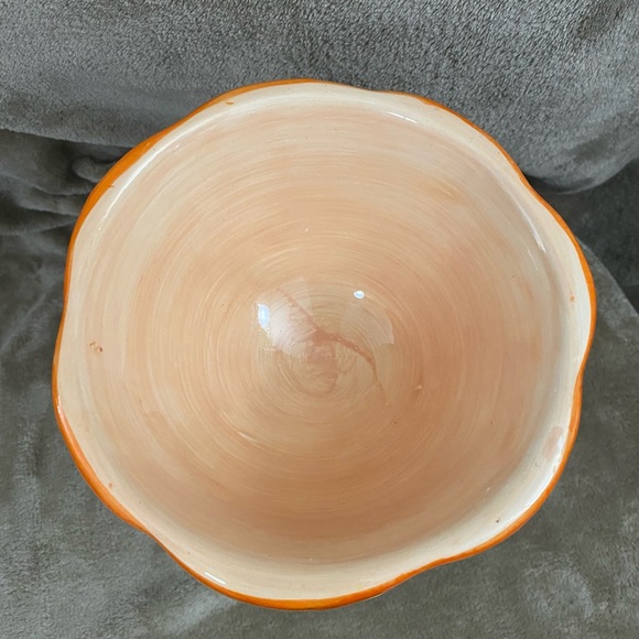 10” Halloween Pumpkin Ceramic Decorative Statue Bowl - Picture 5 of 16